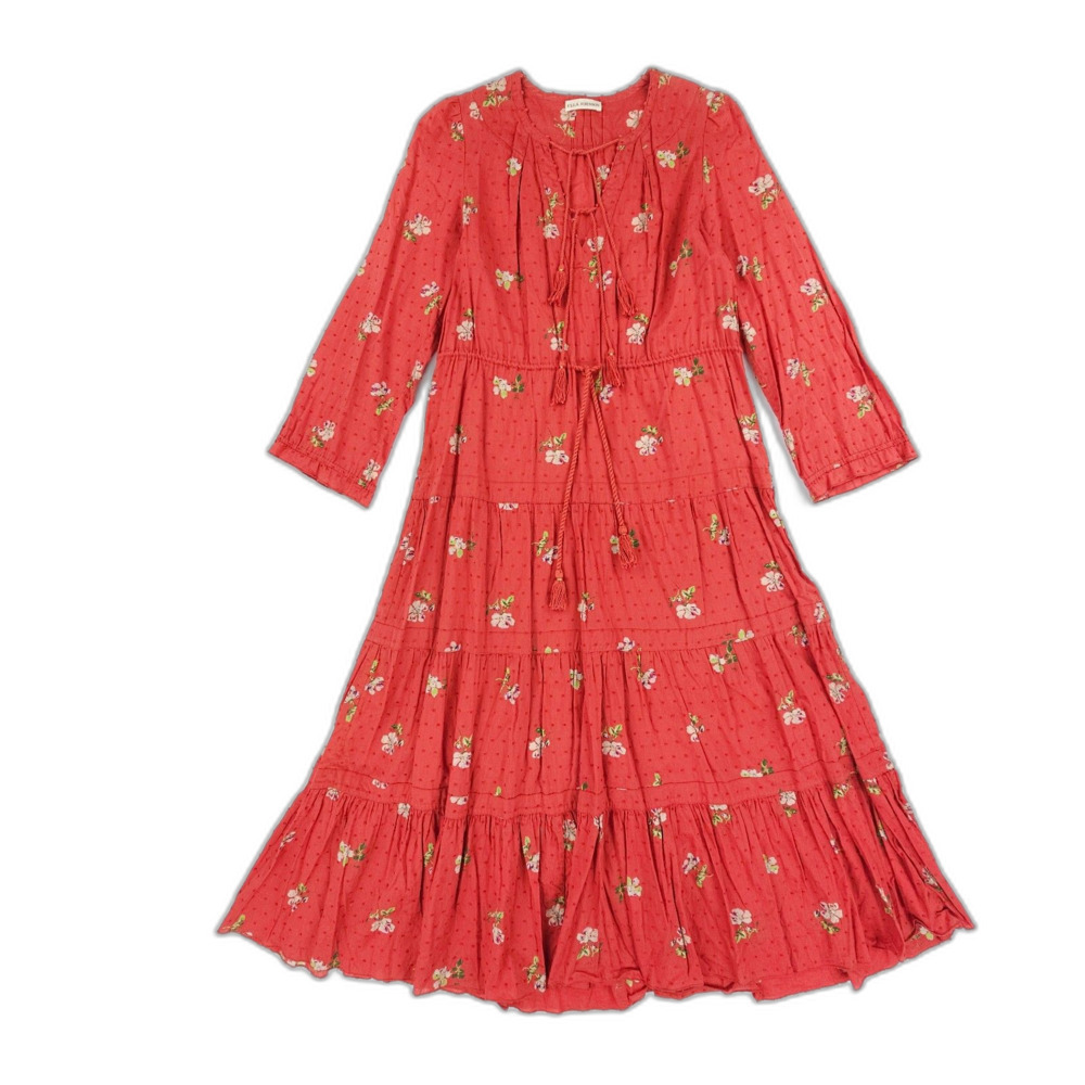ULLA JOHNSON Clementine Dress Floral Prairie Rustic Cottagecore Boho Milkmaid 6